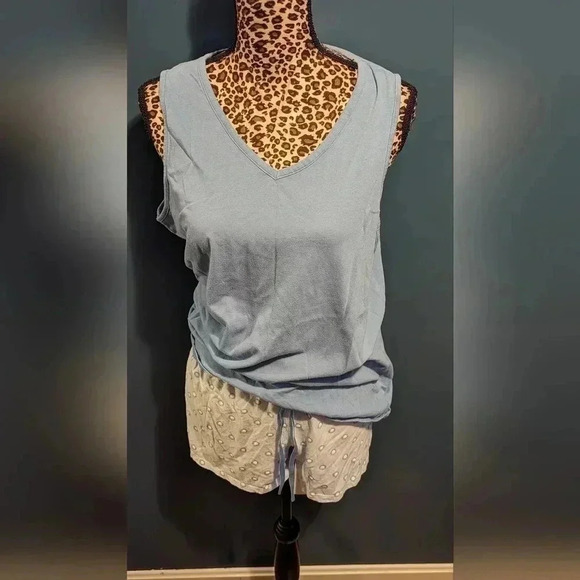 Croft And Barrow Blue Tank Top Women's Pajama Set Size XL (EUC) - Picture 2 of 13